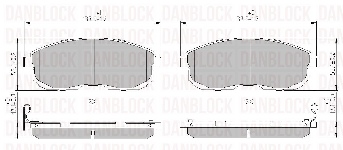 Sada brzdových platničiek kotúčovej brzdy DANBLOCK